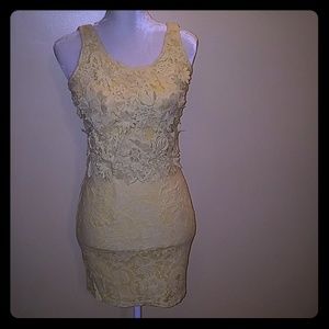 Yello floral lace dress